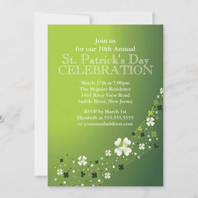 Invitation du Shamrock St. Patrick's Party (Devant)