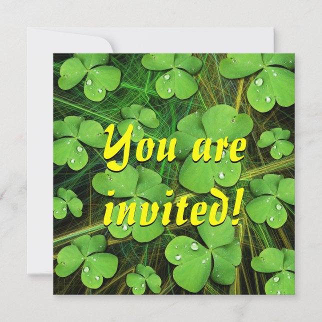 Invitation du Shamrock vert St Patrick's Day (Devant)