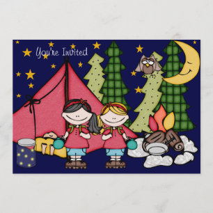 Invitation du Sleepover 5x7 de jardin de fille de