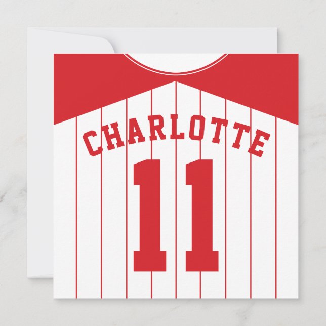 Invitation du Softball Jersey Theme Party (Dos)