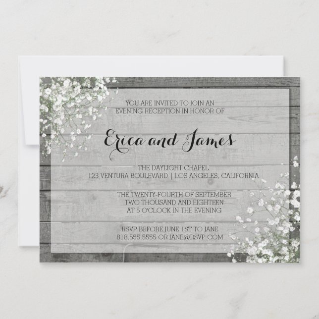 INVITATION DU SOIR DU BÉBÉ RUSTIQUE #2 (Devant)