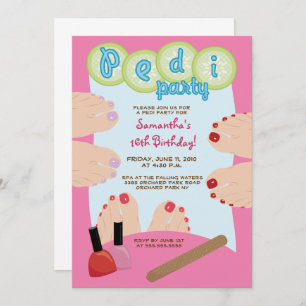 Invitation du spa PEDICURE Pedi Party 5x7
