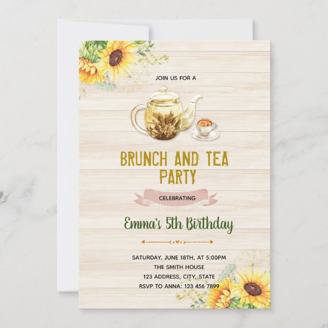 Invitation du Sunflower tea (Devant)