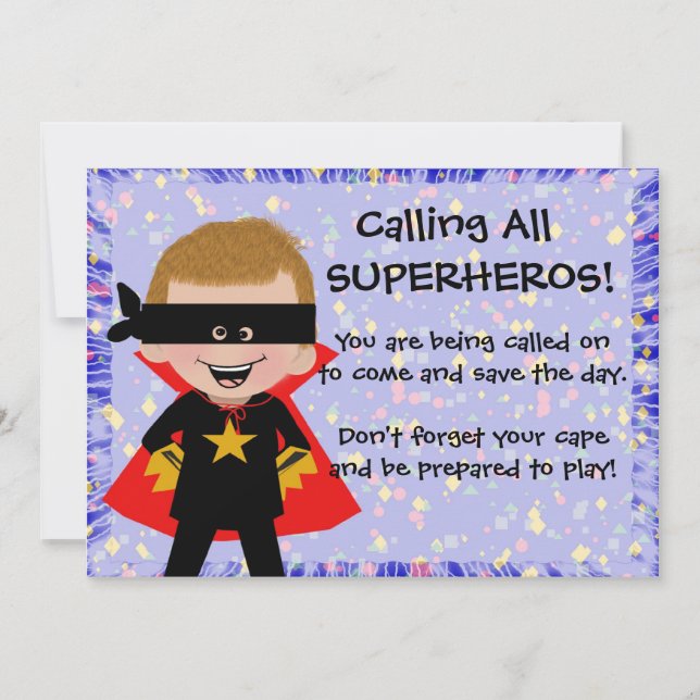 Invitation du Superhero Party (Devant)