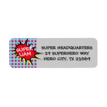 Invitation du Superhero Party Retourner l'adresse 