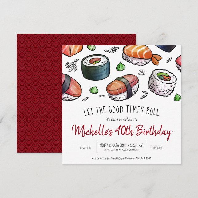 Invitation du Sushi Party (Devant / Derrière)
