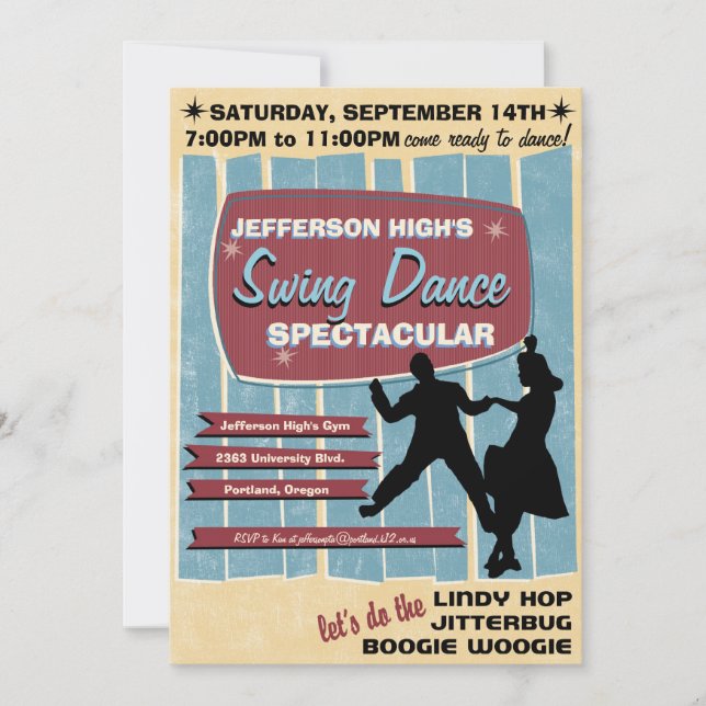 Invitation du Swing Dance Party (Devant)