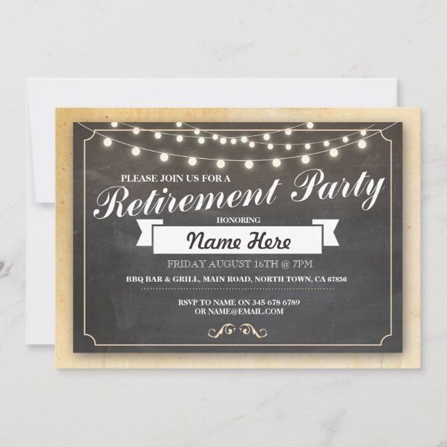 Invitation du tableau de bord à la retraite Vintag (Devant)