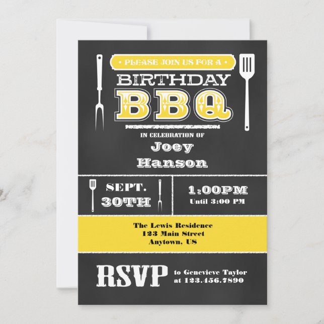 Invitation du tableau de bord d'anniversaire du ba (Devant)