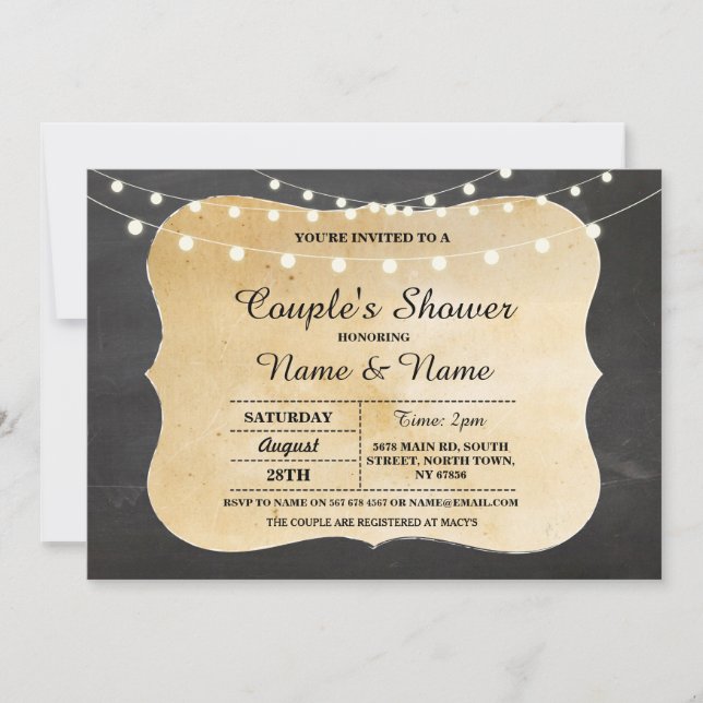 Invitation du tableau de bord de douche des couple (Devant)