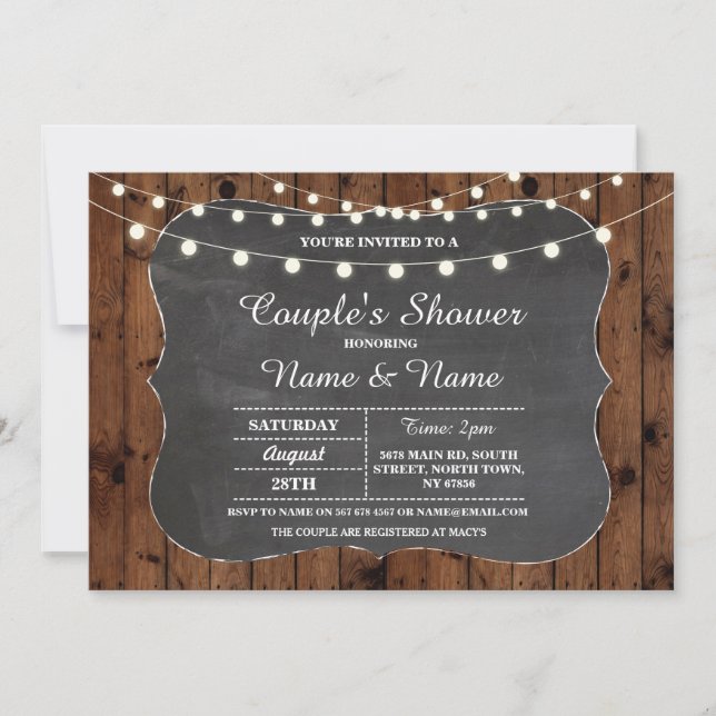 Invitation du tableau de bord de douche des couple (Devant)