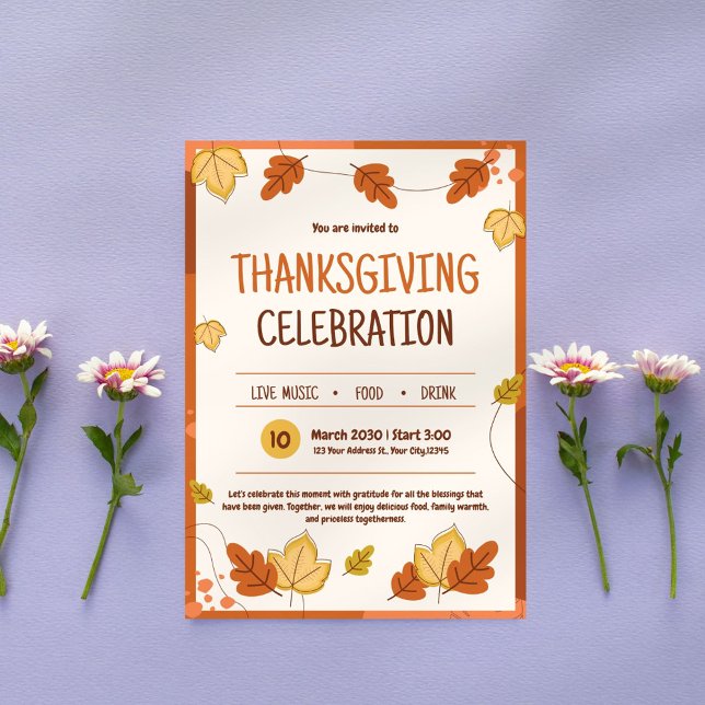 Invitation du Thanksgiving moderne (Créateur téléchargé)