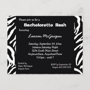 Invitation du Tiger Striped Bachelorette Party