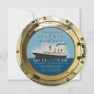 Invitation du Titanic Porthole Party 