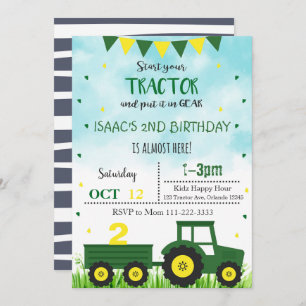 Invitation du tracteur, Invitation d'anniversaire 