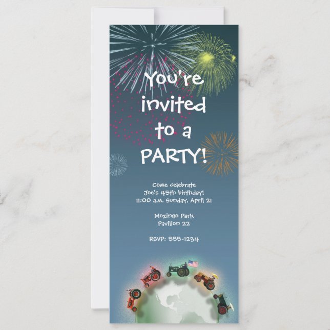 Invitation du Tracteur Party (Devant)