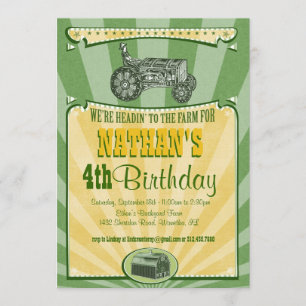 Invitation du Tracteur Party