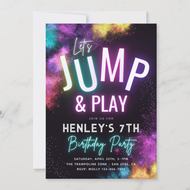 Invitation du Trampoline Party | Jump Party (Devant)