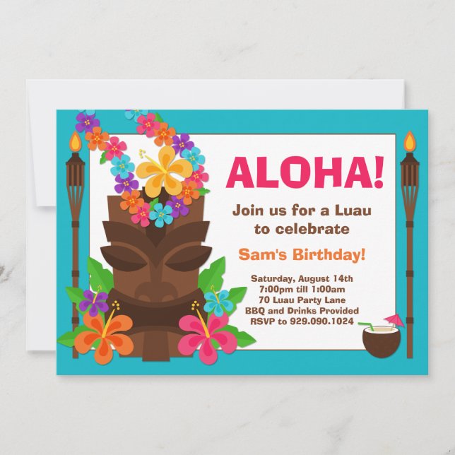 Invitation du Tropical Luau Party (Devant)