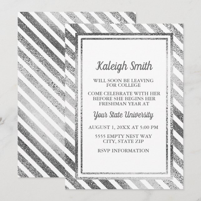 Invitation du Trunk Party customisé Silver White C (Devant / Derrière)