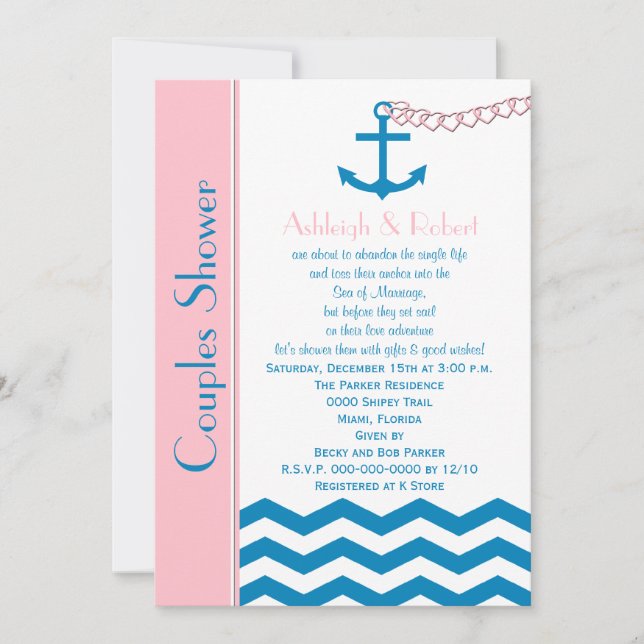 Invitation du Wedding shower de codes de couples n (Devant)