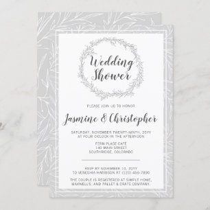 Invitation du Wedding shower de la couronne botani