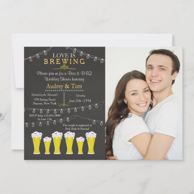 Invitation du Wedding shower de photos (Devant)