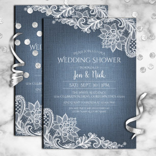 Invitation du Wedding shower Denim et Lace