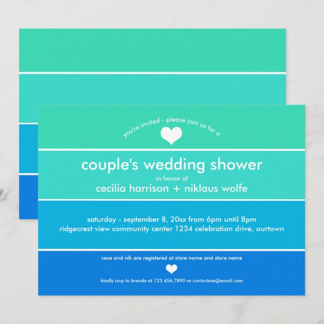 Invitation du Wedding shower Paint Swatch (Devant / Derrière)