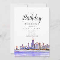 Invitation du week-end d'anniversaire de Chicago S