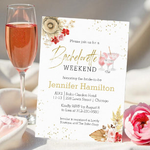 Invitation du week-end de bachelorette   Boho aqua