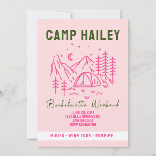 Invitation du week-end de bachelorette du camp