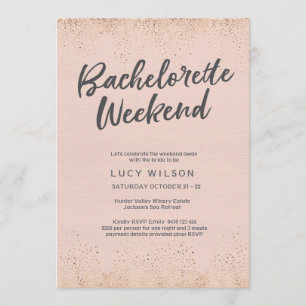 Invitation du week-end de Bachelorette rose vif