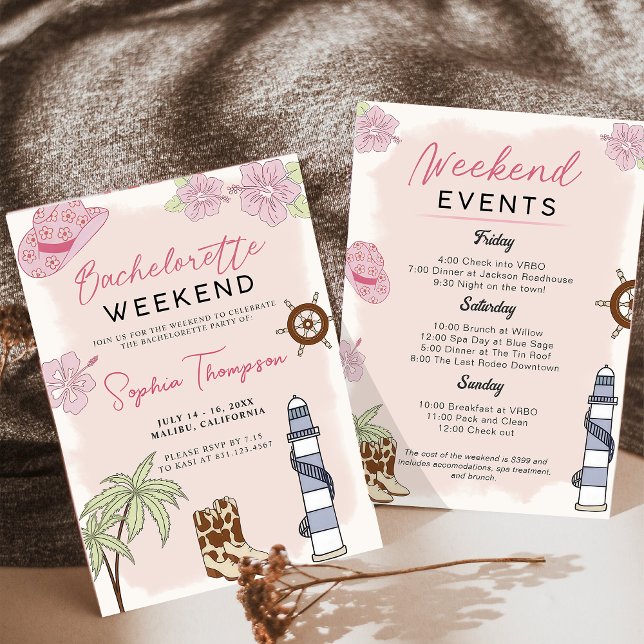 Invitation du week-end de la bachelorette Cowgirl (Créateur téléchargé)