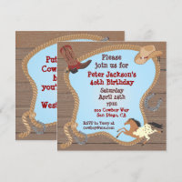 Invitation du Western Cowboy Lasso Party