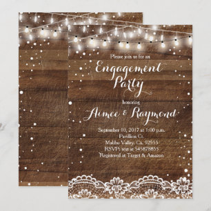 Invitation du Winter Rustic Engagement Party