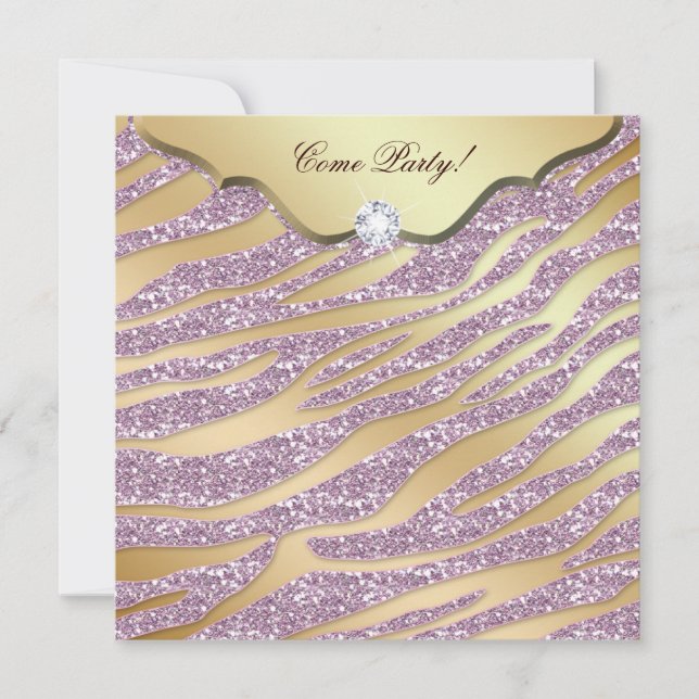Invitation du Zebra Bachelorette Gold Makeup 2 (Devant)