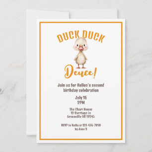 Invitation Duck Duck Deuce Deuxième Anniversaire 
