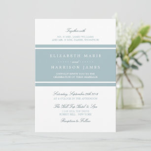 Invitation Duck Egg Bleu Mariage moderne