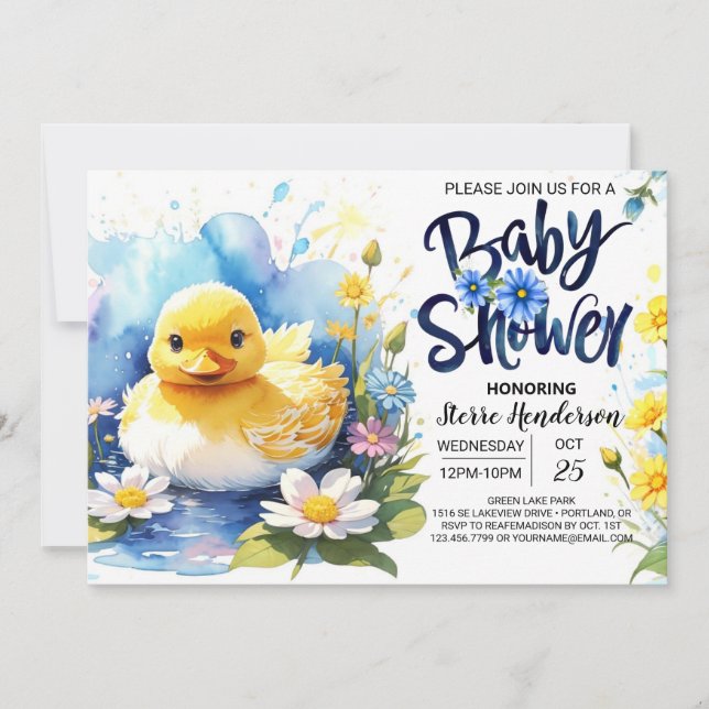 Invitation Duck Tales Baby shower Wonderland (Devant)