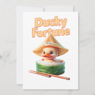 Invitation "Ducky Fortunes" Kawaii Duckling