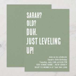 Invitation DUH PERSONNALISÉ. JUSTE LE NIVEAU ! Anniversaire d