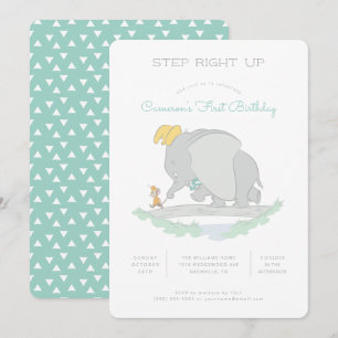Invitation Dumbo et Timothy Q. Mouse 1er anniversaire