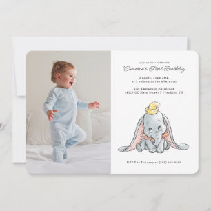 Invitation Dumbo Watercolor 1er anniversaire