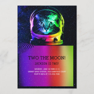 Invitation d'un astronaute à l'anniversaire coloré