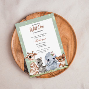 Invitation d'un Baby shower animal un peu sauvage
