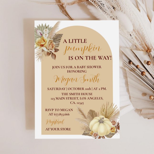 Invitation d'un Baby shower d'automne un peu Citro (Créateur téléchargé)