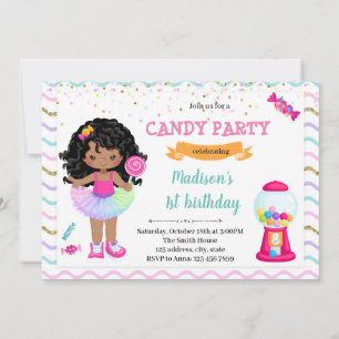 Invitation d'un enfant africain candyland