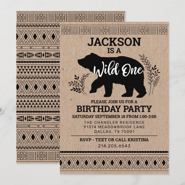 Invitation d'un ours sauvage (Devant / Derrière)
