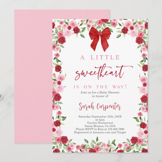 Invitation d'un petit Baby shower à la corneille (Devant / Derrière)